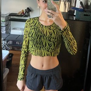 mesh neon zebra shirt